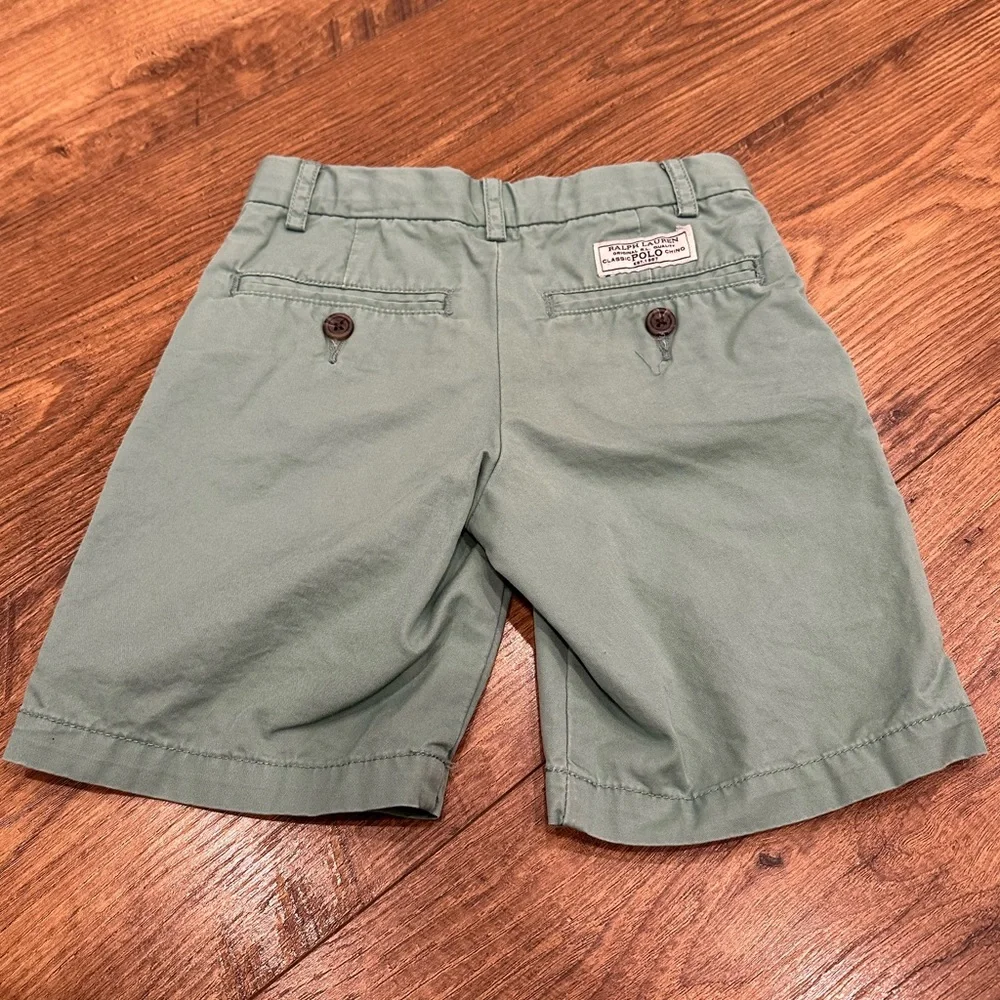 Polo Ralph Lauren Boys Green Chino Shorts Size 4/4T Classic Cotton Preppy